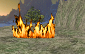 109   opengl 绘制地形 树木 火焰 obj模型导入 漫游