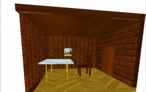 235 OpenGL绘制三维房子 线框图、消影：座椅+门